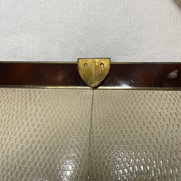 Vintage Mid-Century Genuine Snake Skin and Lacquer Bag - Picture 10 of 17